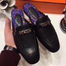 Hermes Oz Mule In Black Calfskin Leather HT01199