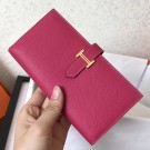 Hermes Peach Epsom Bearn Gusset Wallet HT01183