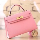 Hermes Pink Epsom Kelly Mini II 20cm Handmade Bag HT01271