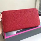 Hermes Red Clemence Azap Zipped Wallet HT00632