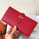 Hermes Red Epsom Bearn Gusset Wallet HT00096