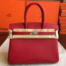 Hermes Red Epsom Birkin 35cm Handmade Bag HT00879