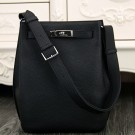 Hermes So Kelly 22cm Bag In Black Leather HT00362