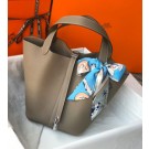 Hermes So Kelly 22cm Bag In Grey Leather HT01202