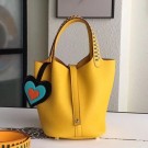 Hermes Yellow Picotin Lock 18cm Bag With Braided Handles HT01102