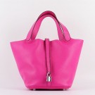 High Quality Fake Hermes Picotin Lock Bag In Rose Red Leather HT00896