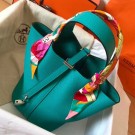 Hot Fake Hermes Blue Paon Picotin Lock PM 18cm Handmade Bag HT00220