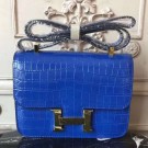 Hot Imitation Hermes Blue Constance MM 24cm Crocodile Bag HT00859