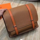 Imitation Hermes Bicolor Steve 35 Messenger Brown Bag HT00376