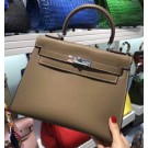 Imitation Hermes Grey Picnic Kelly 28cm Wicker Bag HT00497