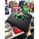 Imitation Hermes Black Picnic Kelly Mini 28cm Wicker Bag HT00763