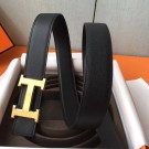 Imitation Hermes H Belt Buckle &amp; Black Epsom 32 MM Strap HT00806