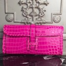 Imitation Hermes Jige Elan 29 Clutch In Rose Red Crocodile Leather HT01328