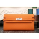 Imitation Hermes Kelly Longue Wallet In Orange Epsom Leather HT00972