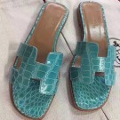 Imitation Hermes Lagon Crocodile Oran Sandals HT00835