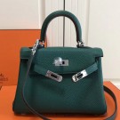 Imitation Hermes Malachite Clemence Kelly 20cm PHW Bag HT00949