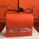 Imitation Hermes Mini Sac Roulis Bag In Orange Swift Leather HT01329