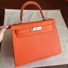 Imitation Hermes Orange Epsom Kelly Sellier 28cm Handmade Bag HT00026