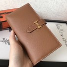 Imitation High Quality Hermes Brown Epsom Bearn Gusset Wallet HT00242