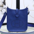 Imitation Luxury Hermes Blue Electric Evelyne II TPM Messenger Bag HT00641