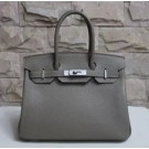 Knockoff Hermes Birkin Ghillies 30cm In Etoupe Swift Leather HT00142