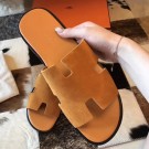 Knockoff Hermes Izmir Sandals In Orange Suede Leather HT00881