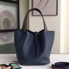 Knockoff Hermes Navy Picotin Lock 22cm Braided Handles Bag HT00085