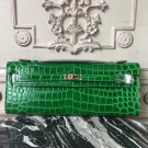 New Hermes Bambou Crocodile Kelly Cut Clutch Bag HT00241