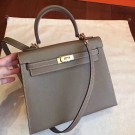 Quality Hermes Etoupe Epsom Kelly Sellier 28cm Handmade Bag HT00062