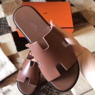 Replica Fashion Hermes Izmir Sandals In Camarel Swift Leather HT00756