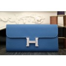 Replica Hermes Constance Wallet In Jean Blue Epsom Leather HT00818