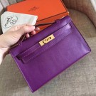 Replica Hermes Cyclamen Swift Kelly Pochette Handmade Bag HT00267