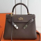 Replica Hermes Etoupe Clemence Kelly 25cm GHW Bag HT00867