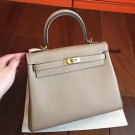 Replica Hermes Grey Clemence Kelly 25cm Retourne Handmade Bag HT00571