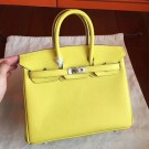 Replica Hermes Soufre Epsom Birkin 25cm Handmade Bag HT00642