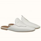 Replica Hermes Tangeria Mule In White Calfskin Leather HT00702