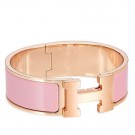 Top Imitation Hermes Pink Enamel Clic Clac H PM Bracelet HT01304