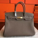 Top Replica Hermes Etoupe Clemence Birkin 40cm Handmade Bag HT00444