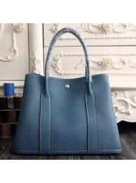 AAA Imitation Hermes Small Garden Party 30cm Tote In Jean Blue Leather HT01230
