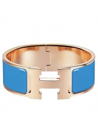 Best 1:1 Hermes Blue Enamel Clic Clac H PM Bracelet HT00839