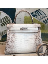 Best 1:1 Hermes Kelly 28cm Niloticus Crocodile Himalaya HT00194