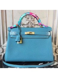 Best Quality Hermes Blue Jean Clemence Kelly 28cm Bag HT00303