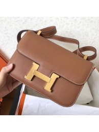 Cheap Hermes Epsom Constance 24cm Brown Handmade Bag HT00526