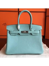 Copy Hermes Blue Atoll Clemence Birkin 30cm Handmade Bag HT01047