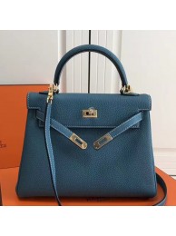 Copy Hermes Blue Jean Clemence Kelly 25cm GHW Bag HT00649