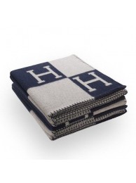 Copy Hermes Dark Blue Avalon Blanket HT00226