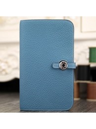 Copy Hermes Dogon Combine Wallet In Jean Blue Leather HT00624