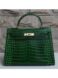Copy Hermes Kelly 32cm Bag In Chocolate Crocodile Leather HT00948