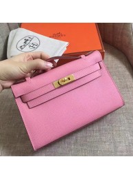 Copy Hermes Pink Epsom Kelly Pochette Handmade Bag HT00661