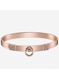 Copy Hermes Rose Gold Collier de Chien Bracelet HT00453